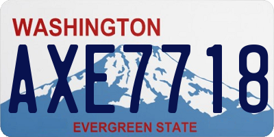 WA license plate AXE7718