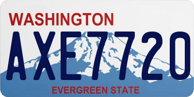WA license plate AXE7720