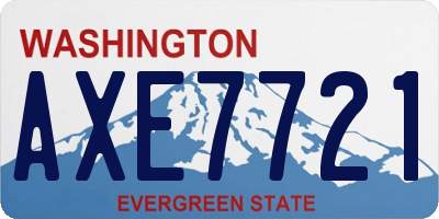 WA license plate AXE7721