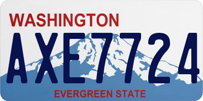 WA license plate AXE7724