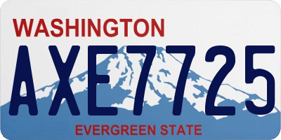 WA license plate AXE7725
