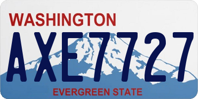 WA license plate AXE7727