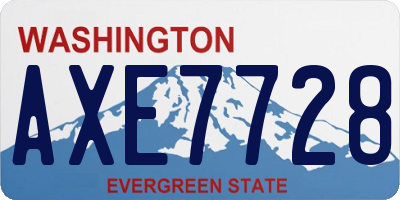 WA license plate AXE7728