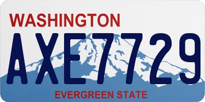 WA license plate AXE7729