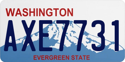 WA license plate AXE7731