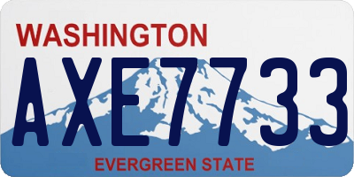 WA license plate AXE7733