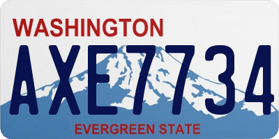 WA license plate AXE7734