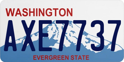 WA license plate AXE7737