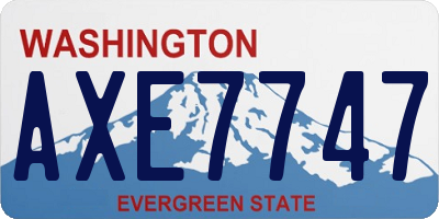 WA license plate AXE7747