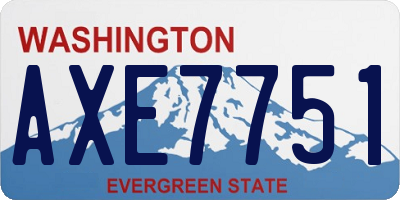 WA license plate AXE7751