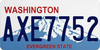 WA license plate AXE7752