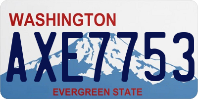 WA license plate AXE7753