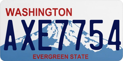 WA license plate AXE7754