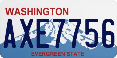 WA license plate AXE7756