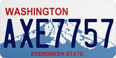WA license plate AXE7757