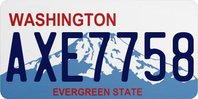 WA license plate AXE7758