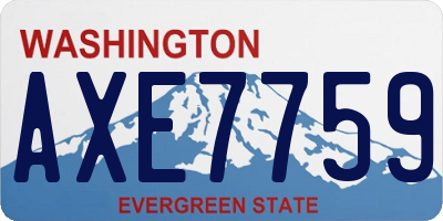 WA license plate AXE7759
