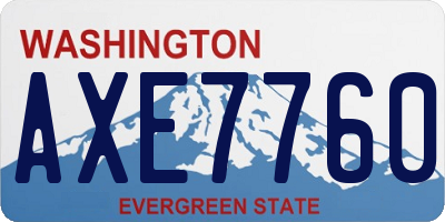 WA license plate AXE7760