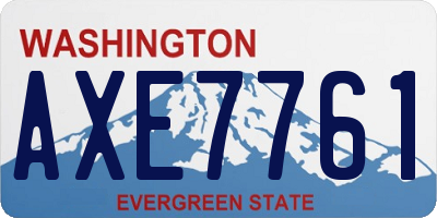 WA license plate AXE7761
