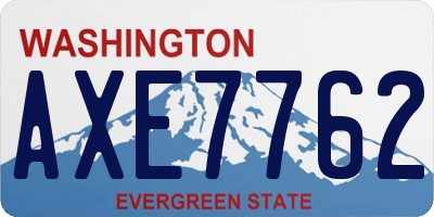 WA license plate AXE7762