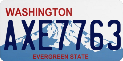 WA license plate AXE7763
