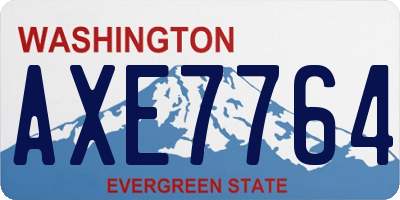 WA license plate AXE7764