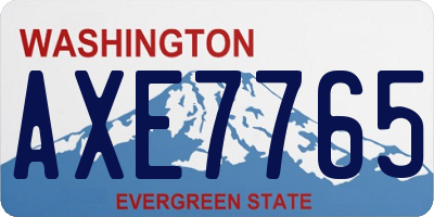 WA license plate AXE7765