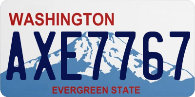 WA license plate AXE7767