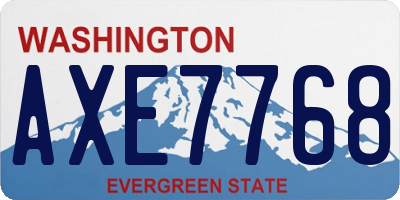 WA license plate AXE7768