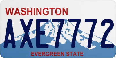 WA license plate AXE7772