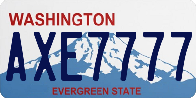 WA license plate AXE7777