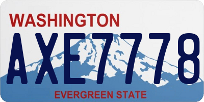 WA license plate AXE7778