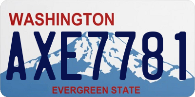 WA license plate AXE7781