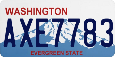 WA license plate AXE7783