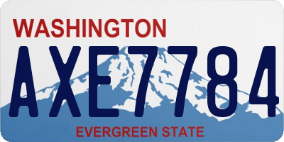WA license plate AXE7784