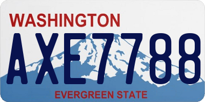 WA license plate AXE7788