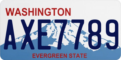 WA license plate AXE7789
