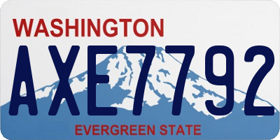WA license plate AXE7792