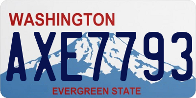 WA license plate AXE7793