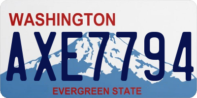 WA license plate AXE7794
