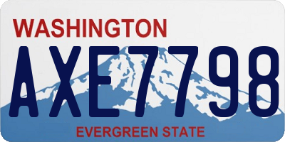 WA license plate AXE7798