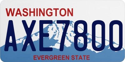 WA license plate AXE7800