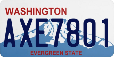 WA license plate AXE7801