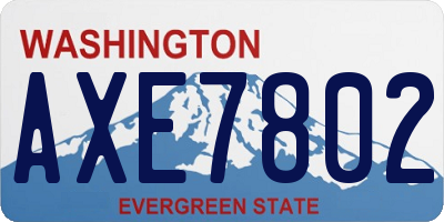 WA license plate AXE7802