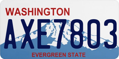WA license plate AXE7803