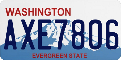 WA license plate AXE7806