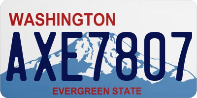 WA license plate AXE7807