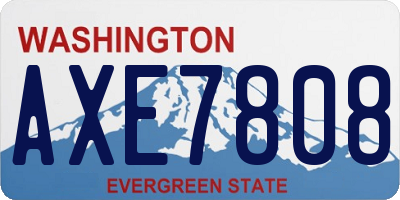 WA license plate AXE7808