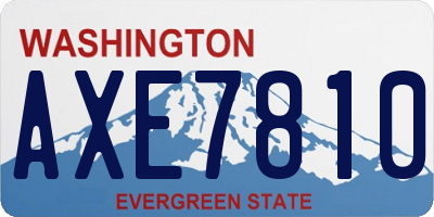 WA license plate AXE7810