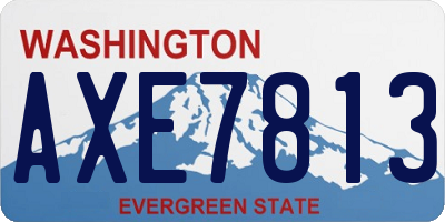 WA license plate AXE7813